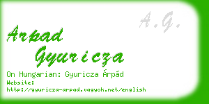 arpad gyuricza business card